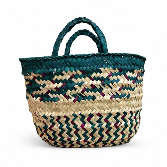 Shanta palm-leaf tote — Green